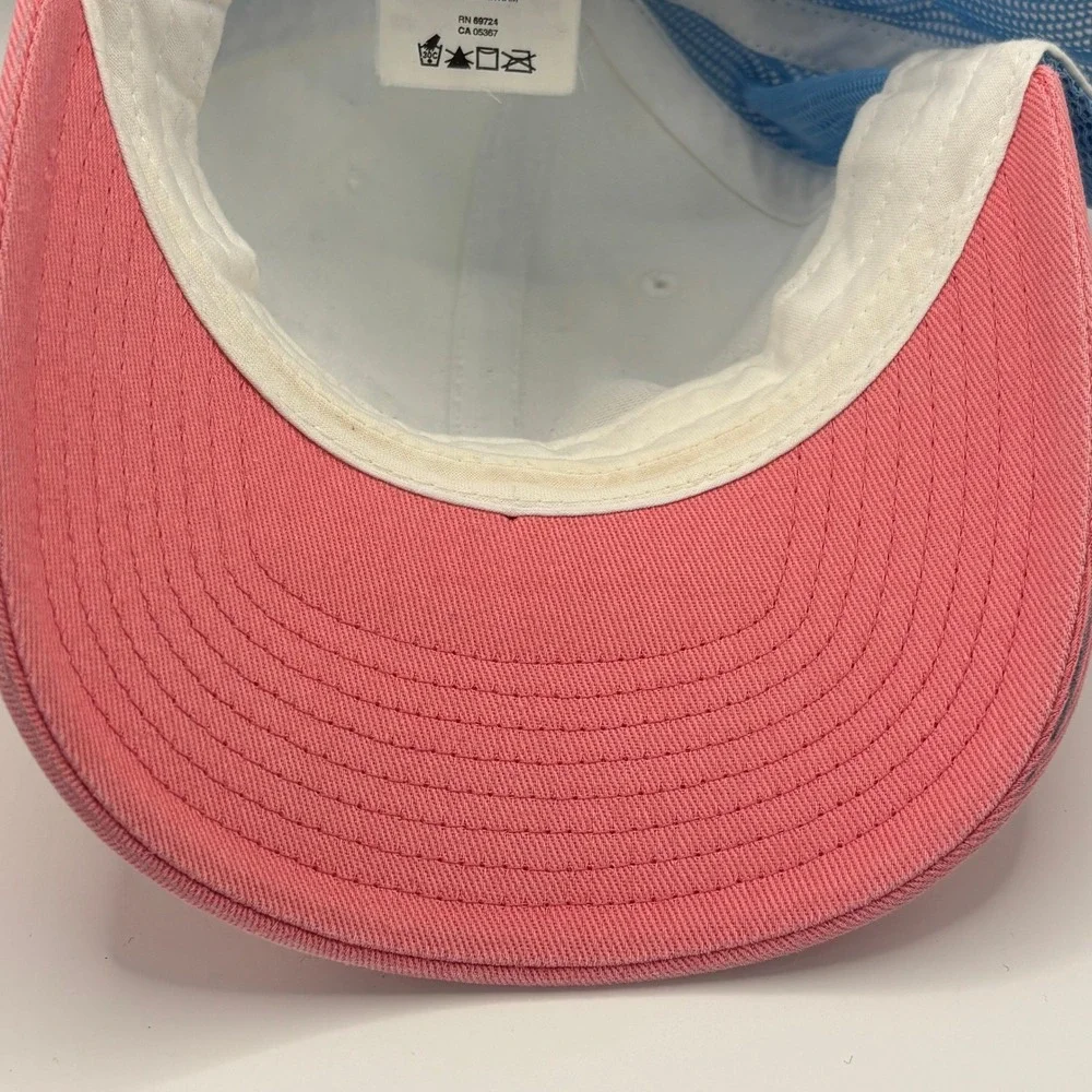Trucker Hat Columbia Pink Blue White Cotton Elastane PFG Mesh Snapback Logo